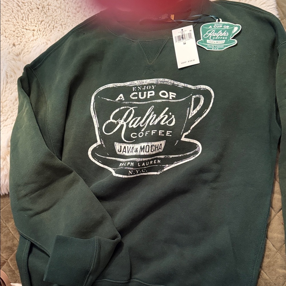 Ralph Lauren Dark Green 'Ralph's Coffee' Crewneck Sweatshirt